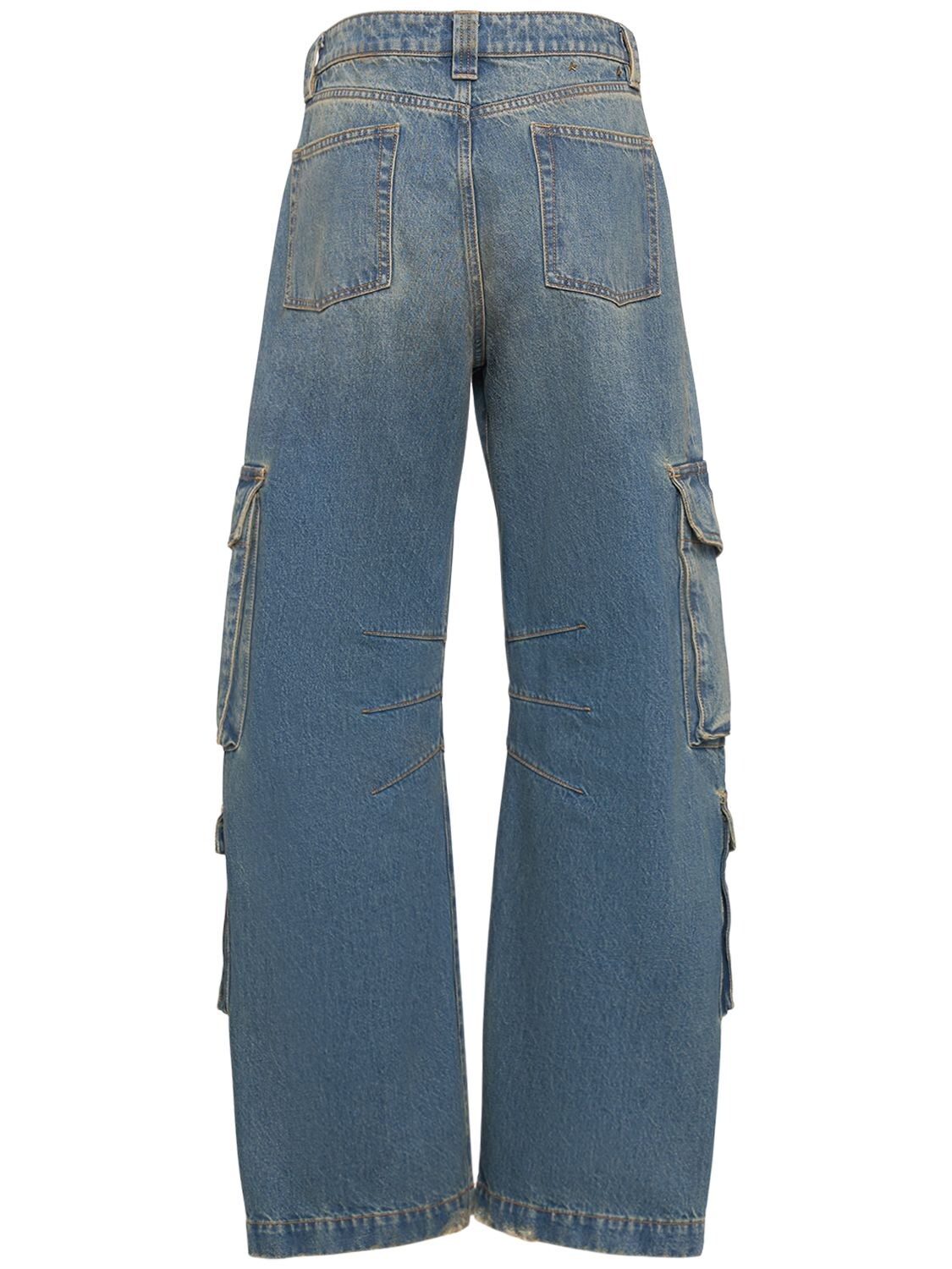 Shop Golden Goose Journey Cotton Cargo Pants In Blue