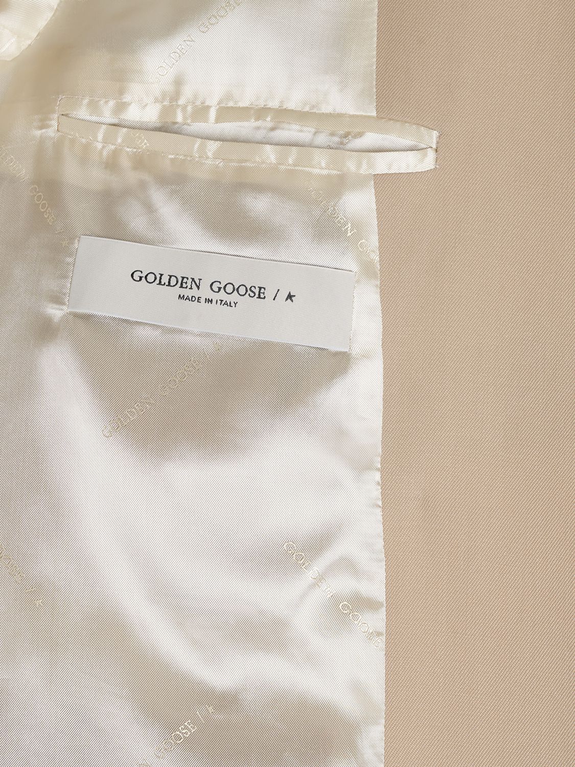 Shop Golden Goose Golden Wool Double Breasted Blazer In Sand