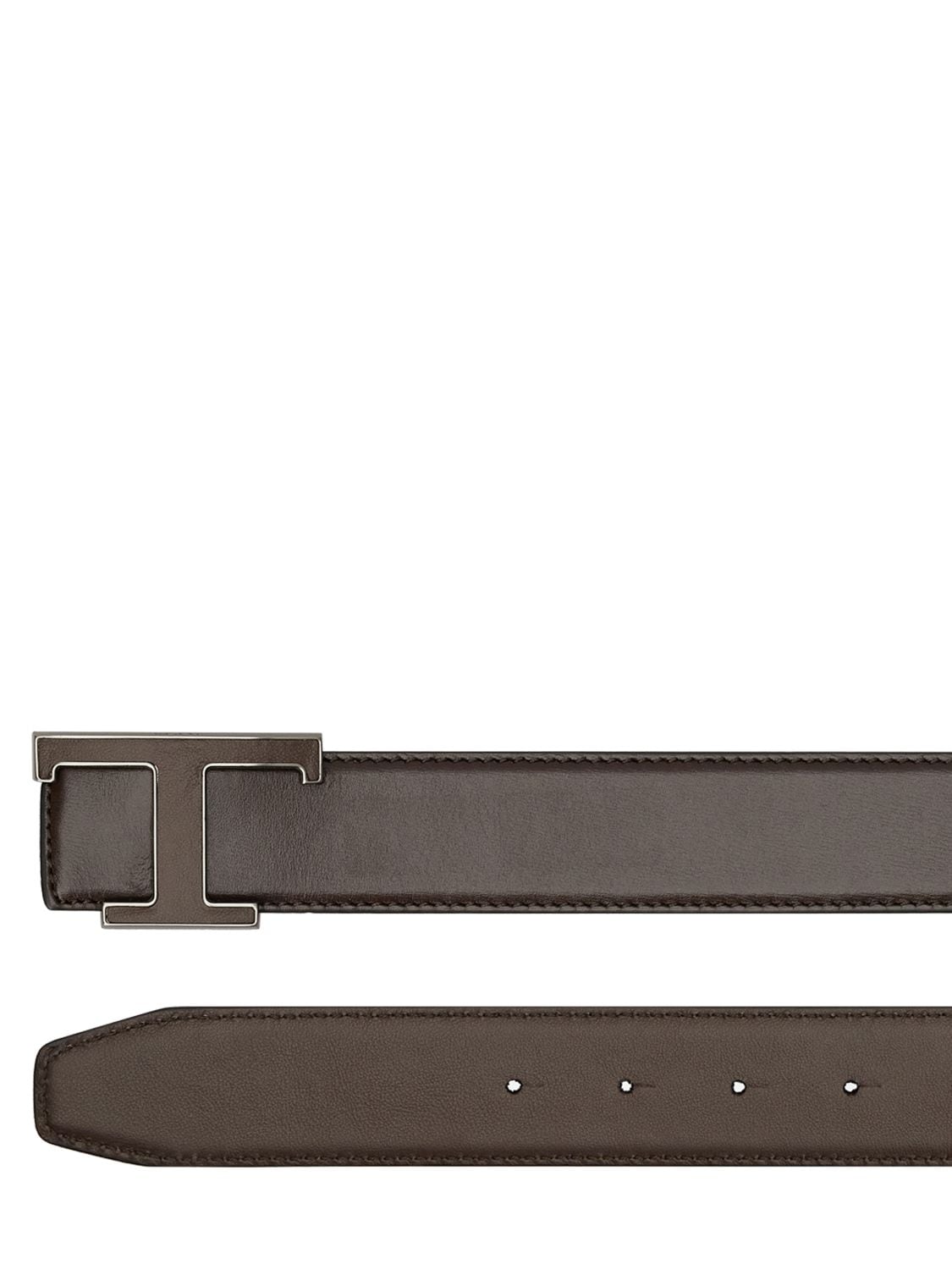 Shop Tod's 3.5cm Logo Leather Belt In Brown