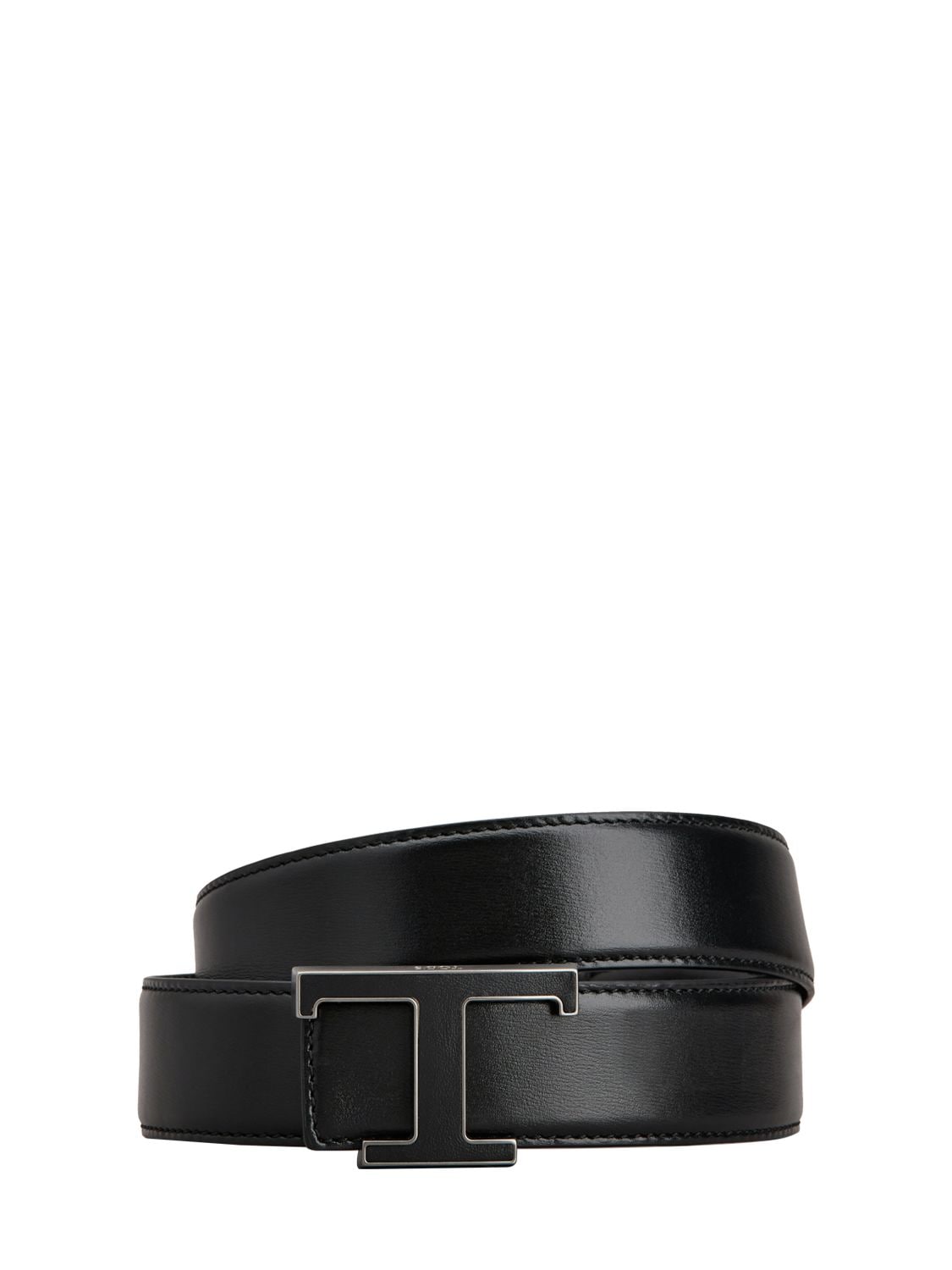 Tod's 3.5cm Logo Leather Belt In Black