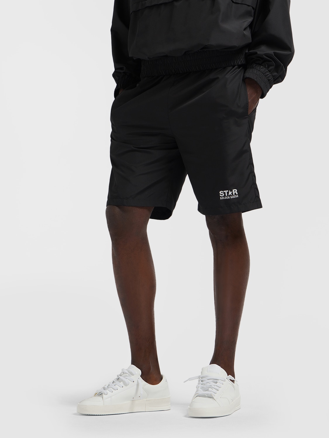 Shop Golden Goose Star Diego Technical Boxing Shorts In Black