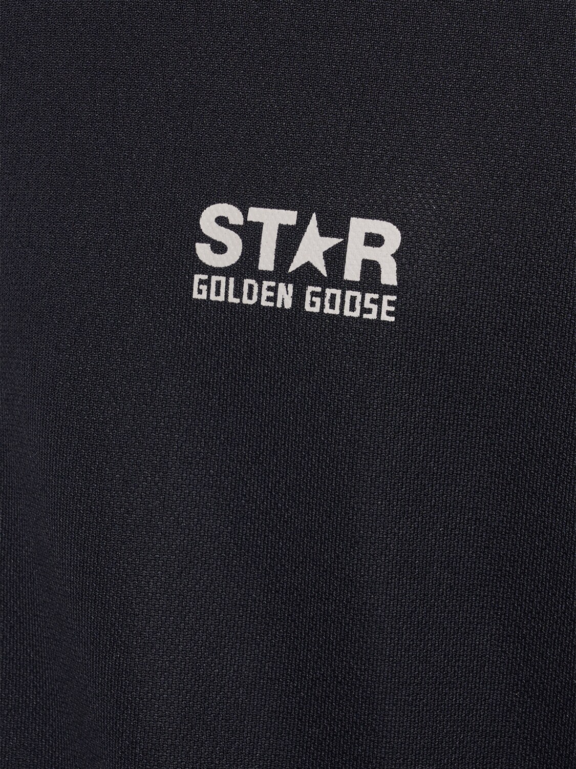 Shop Golden Goose Star Zipped Technical Jersey Jacket In Dark Blue