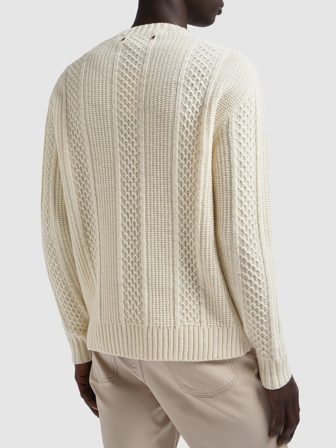Shop Golden Goose Journey Wool Sweater In White