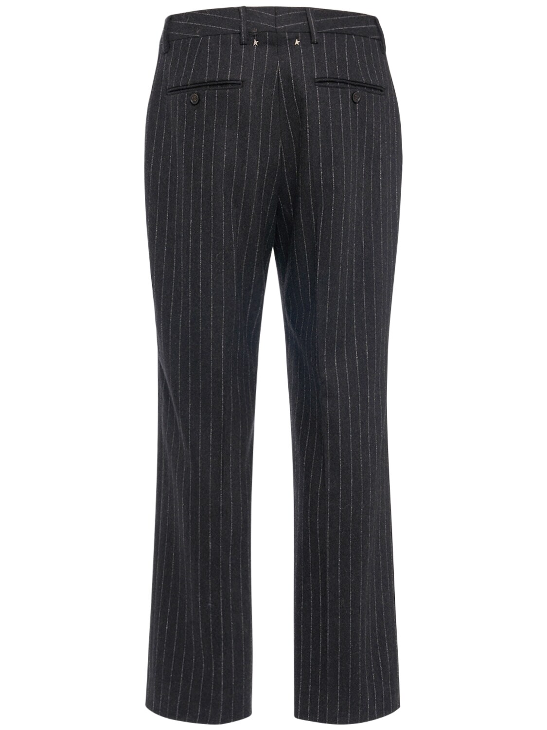 Shop Golden Goose Journey Wool Blend Straight Pants In Dark Grey