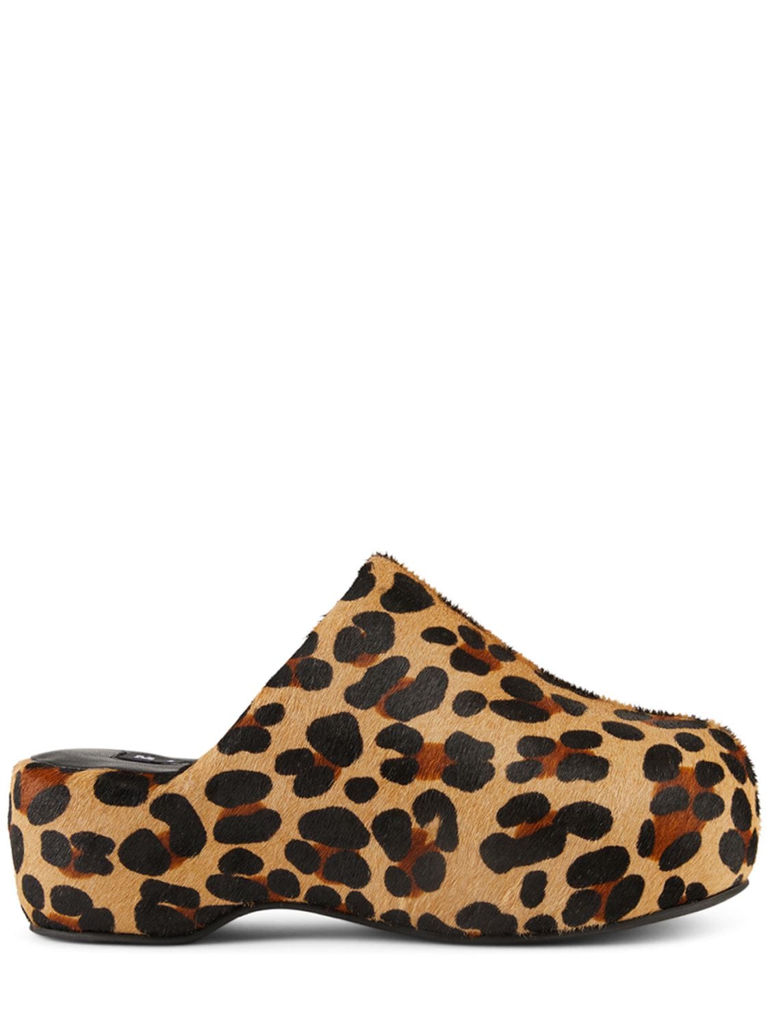 Simon Miller 55mm Bubble Leather Clogs In Cheetah