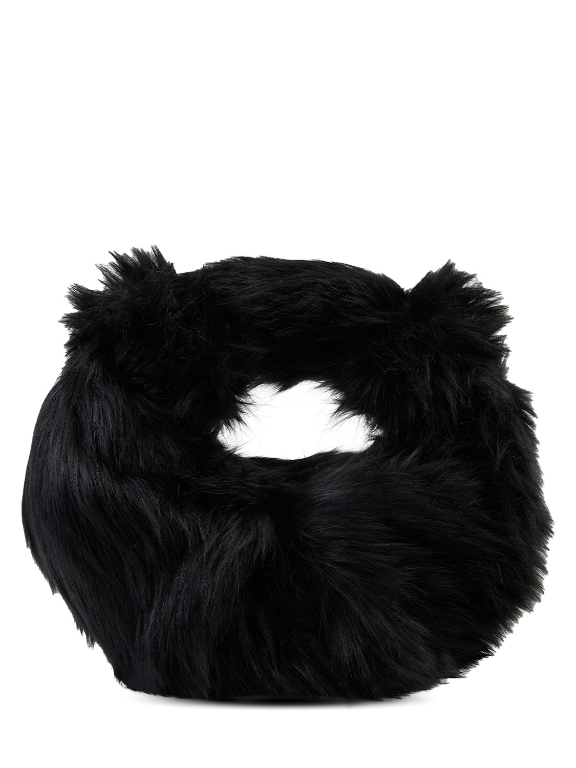 Simon Miller Large Lopsy Faux Fur Shoulder Bag In Black