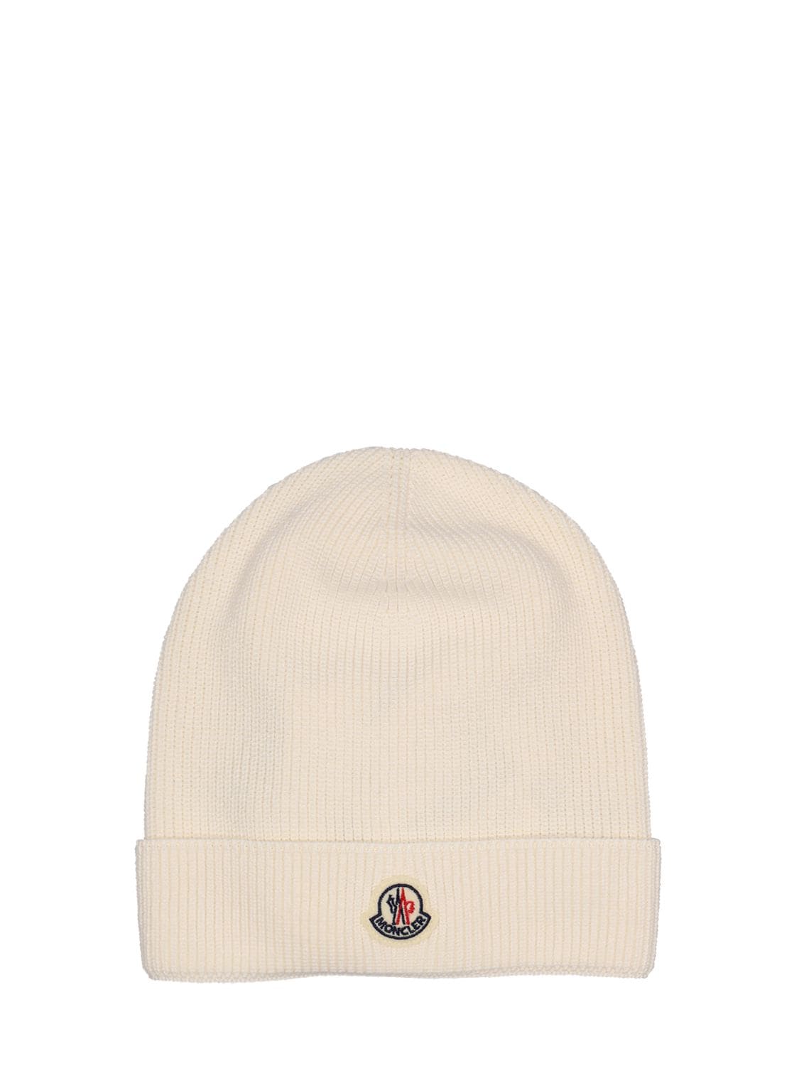 Moncler Kids' Cotton Yarn Beanie In Natural