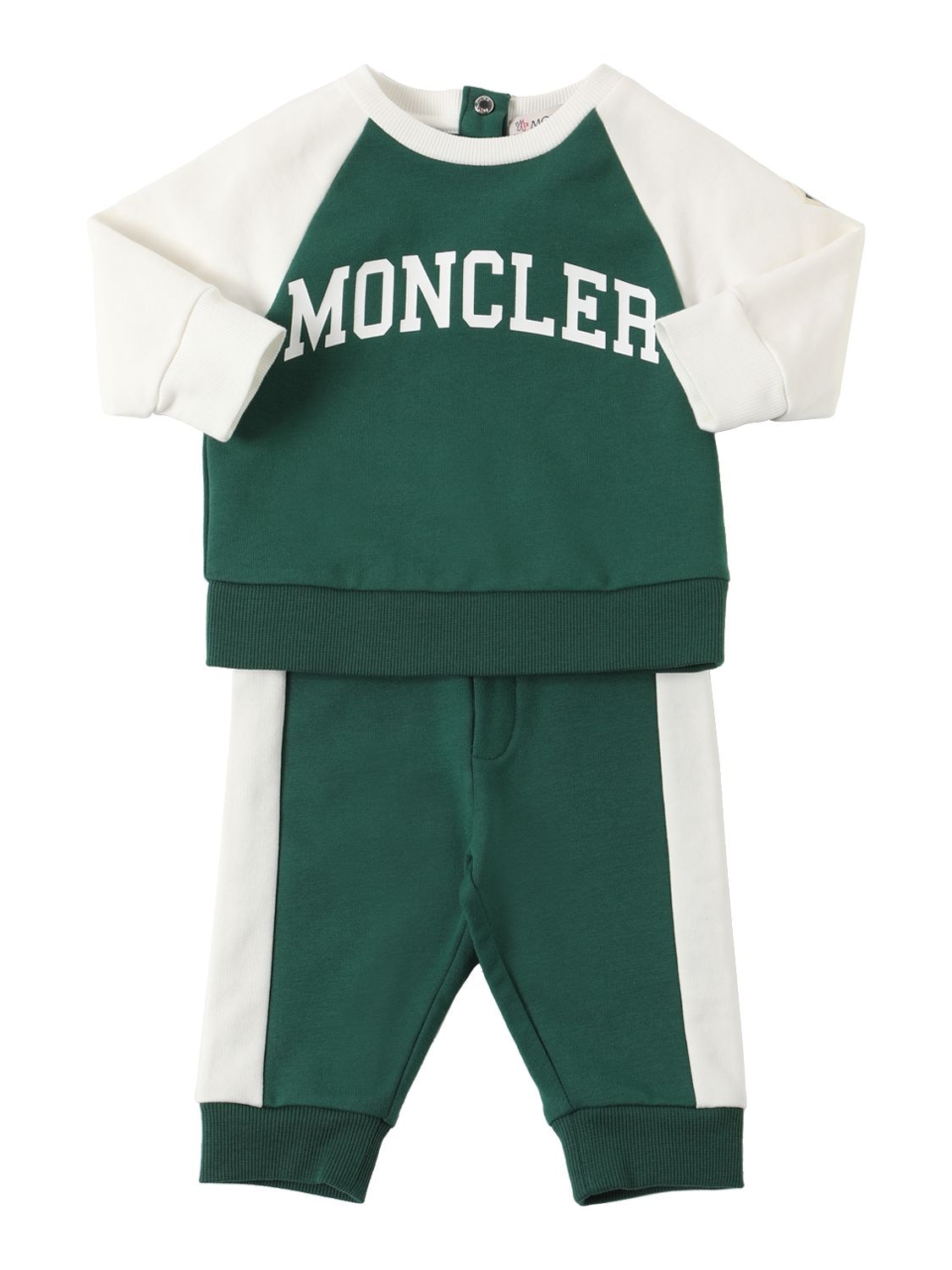 Moncler Kids' Stretch Cotton Sweatshirt & Sweatpants In Aqua