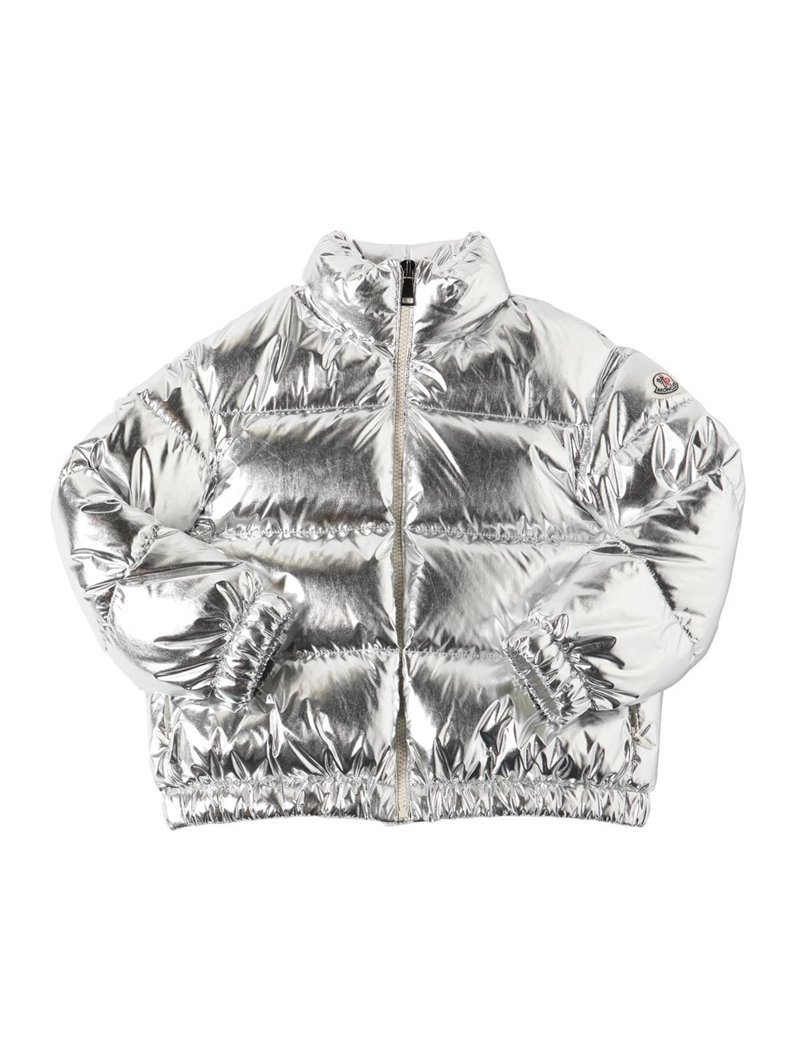 Moncler Kids' Meuse Mirror Coated Nylon Down Jacket In Silver