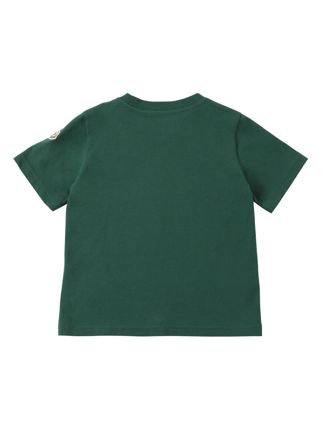 Shop Moncler Printed Cotton Jersey T-shirt In Dark Green