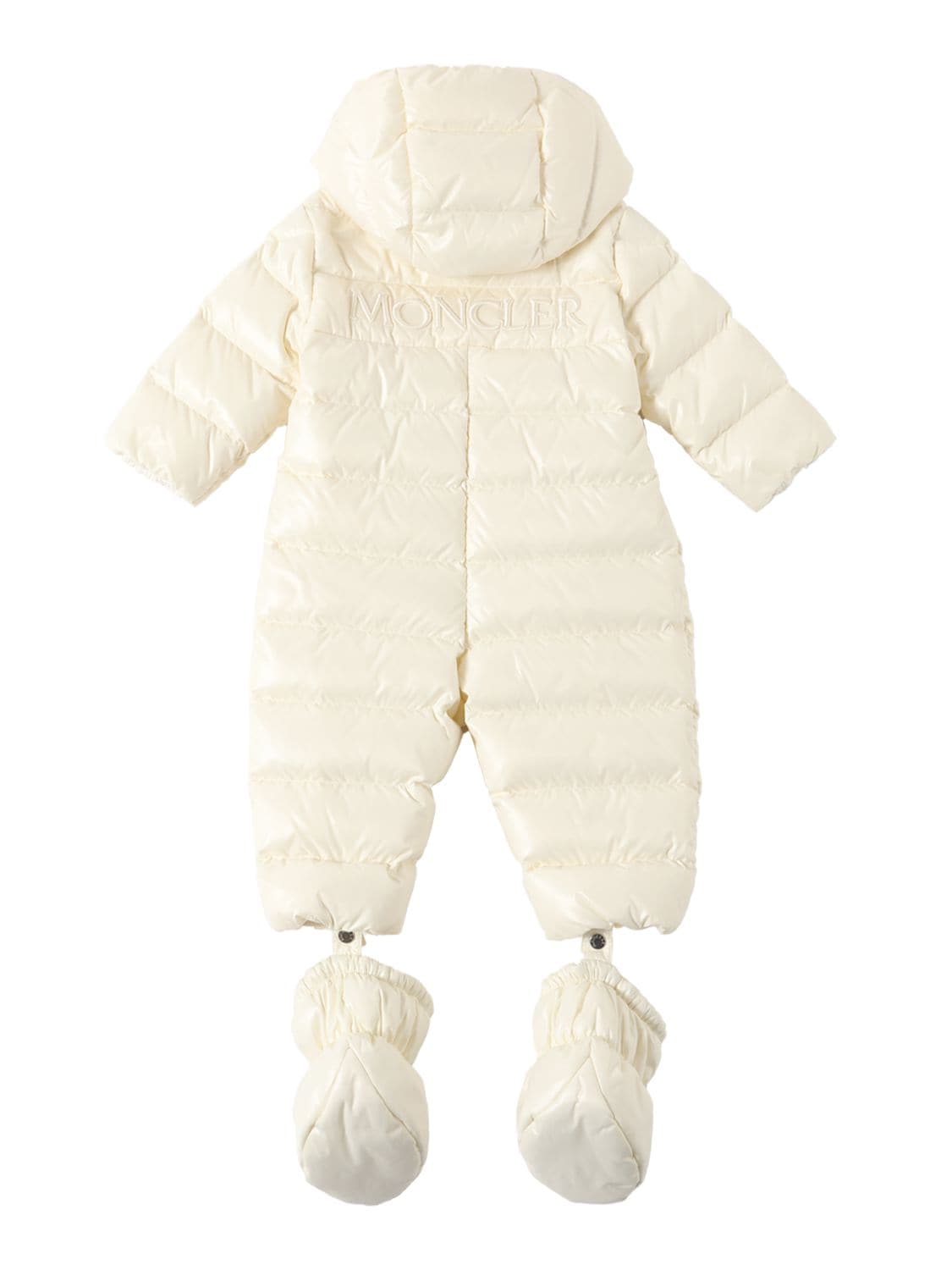 Shop Moncler Indro Padded Down Snowsuit In Silk White