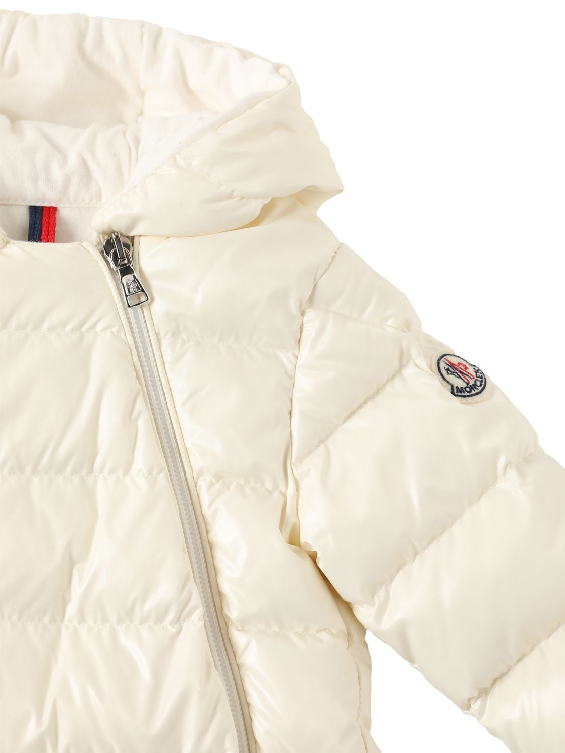 Shop Moncler Indro Padded Down Snowsuit In Silk White
