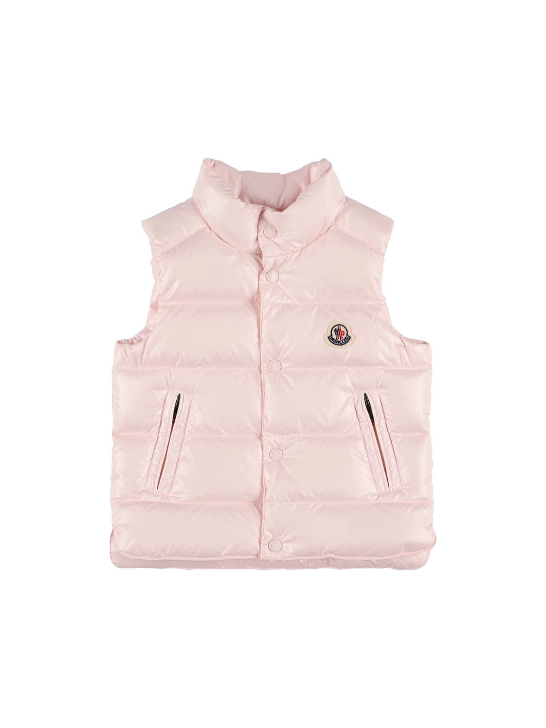 Moncler Kids' Bernard Nylon Down Vest In Light Pink