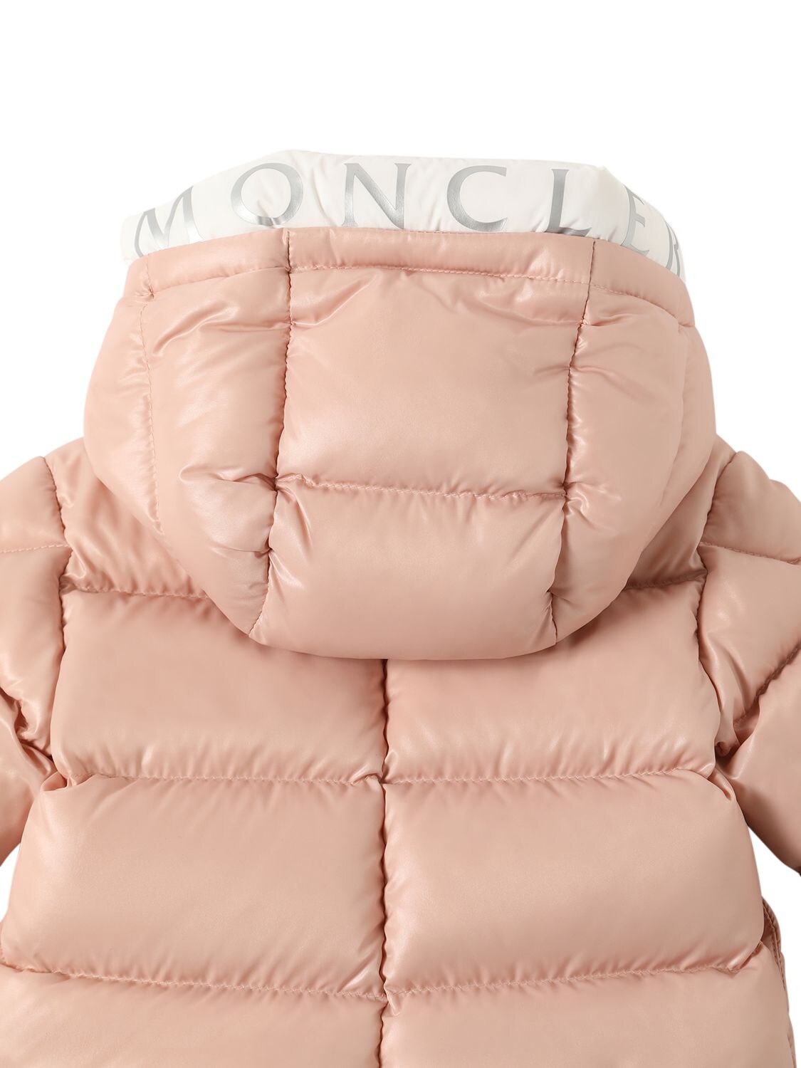 Shop Moncler Samian Nylon Laqué Down Snowsuit In Pink