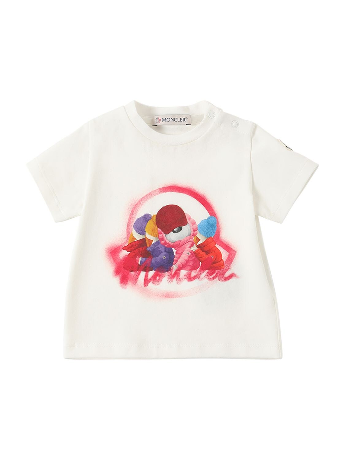 Moncler Kids' Stretch Cotton Jersey T-shirt In Natural