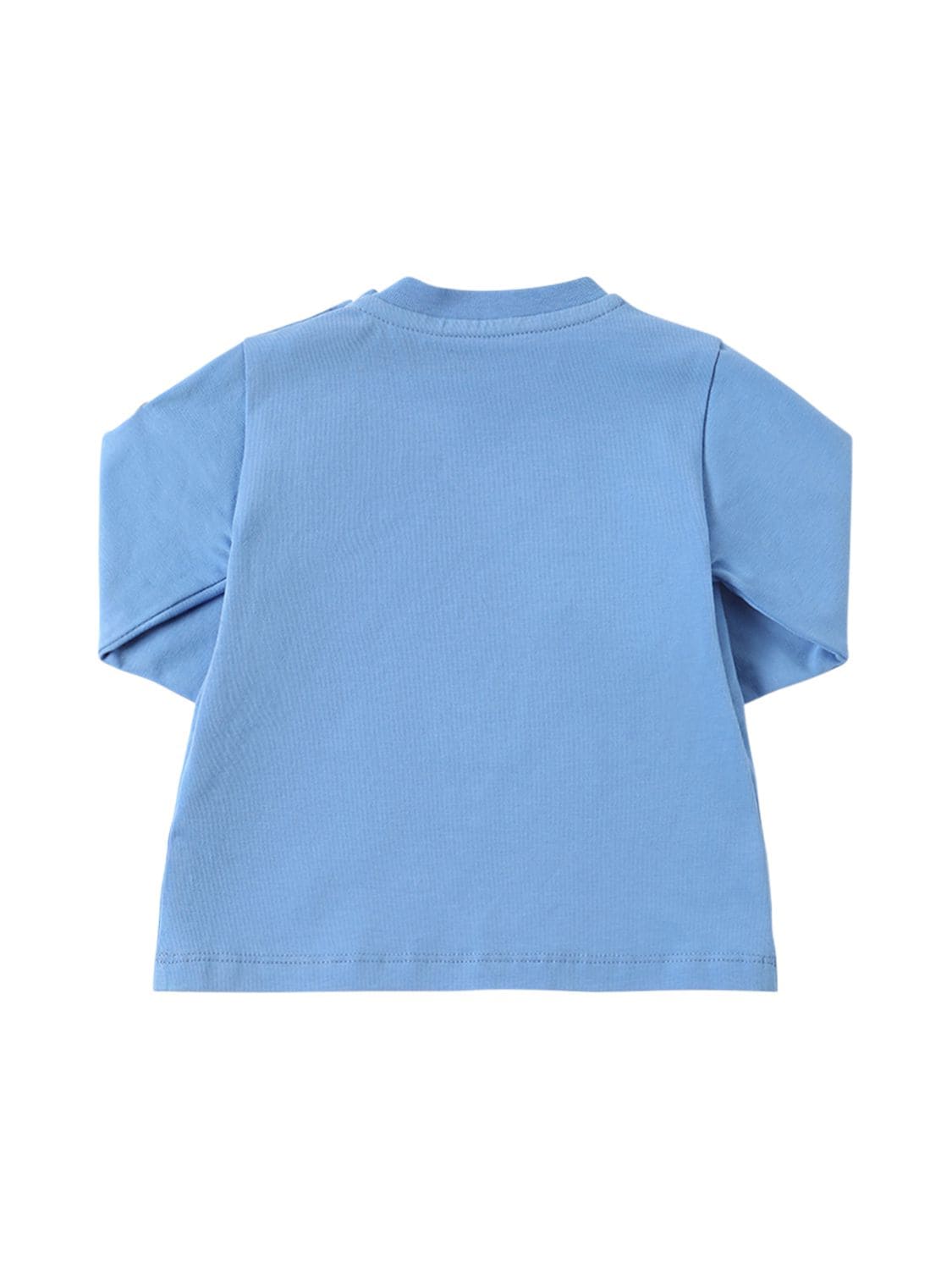 Shop Moncler Cotton Jersey L/s T-shirt In Pastel Blue