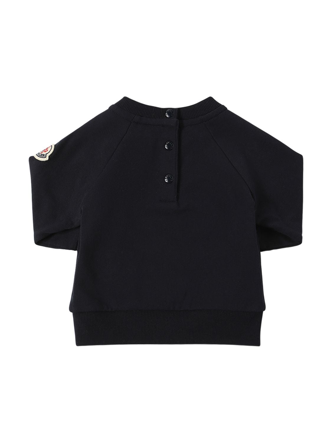 Shop Moncler Stretch Cotton Sweatshirt In Navy