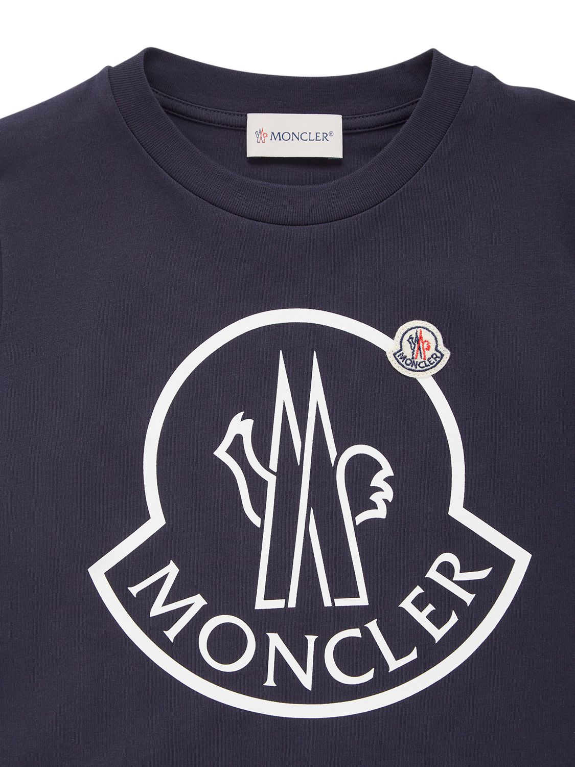 Shop Moncler Cotton Jersey T-shirt In Navy