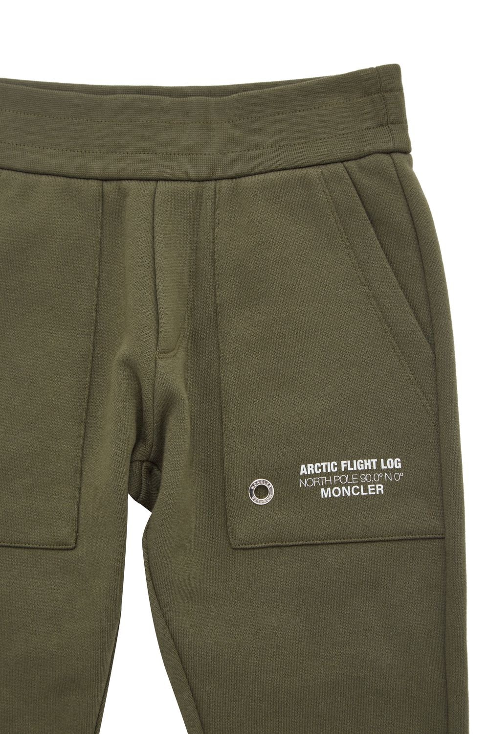Shop Moncler Brushed Cotton Sweatpants In Dark Green