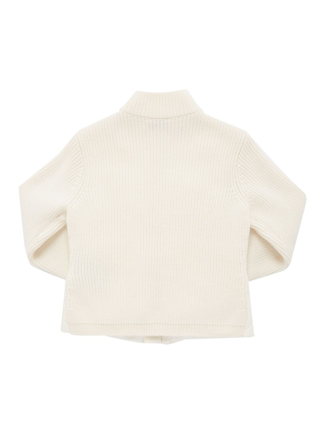 Shop Moncler Extrafine Wool Down Cardigan In White