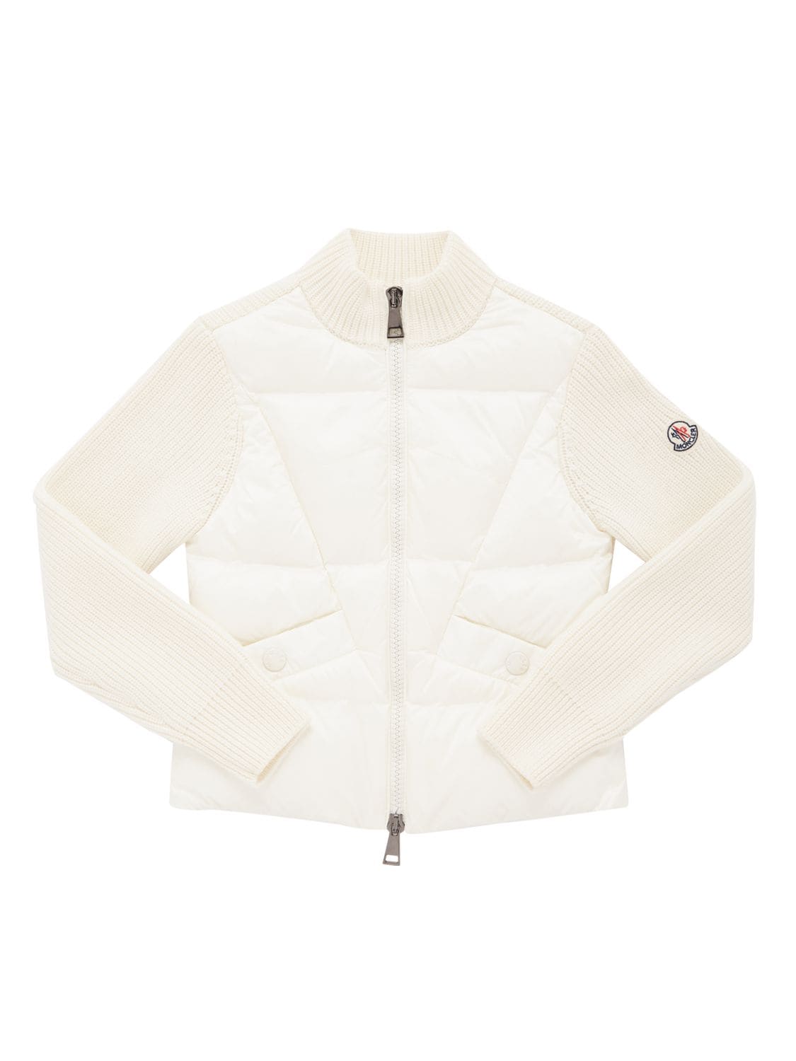 Moncler Kids' Extrafine Wool Down Cardigan In White