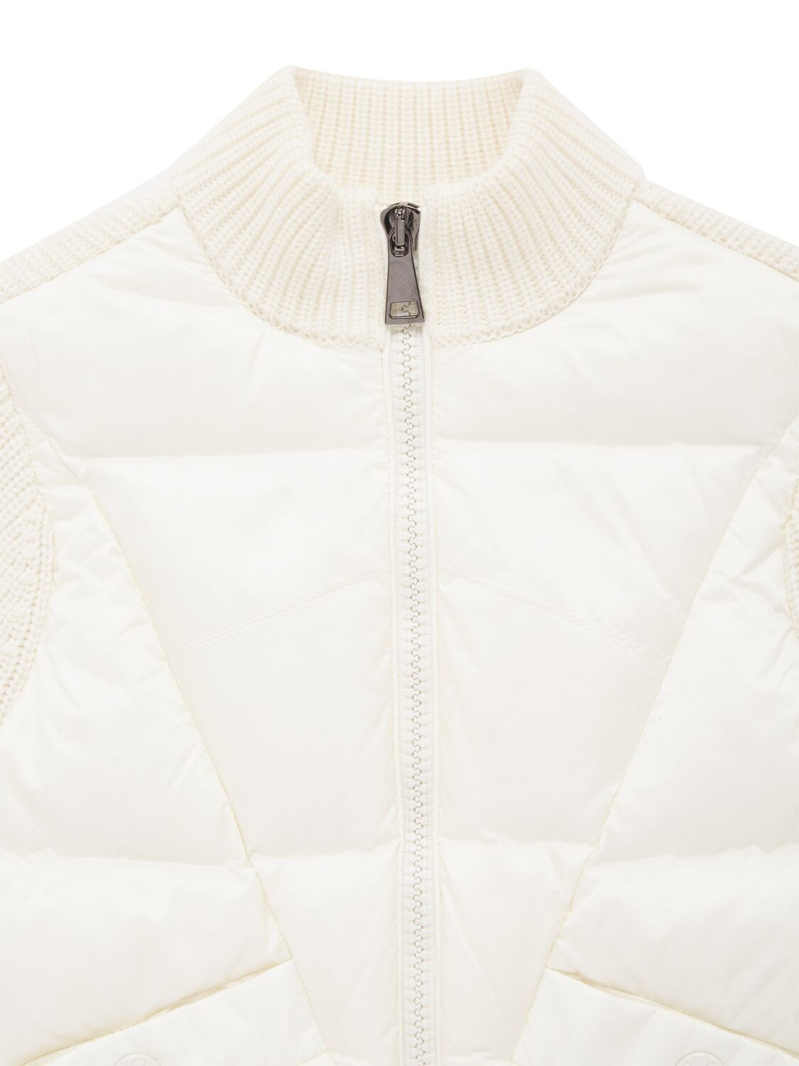 Shop Moncler Extrafine Wool Down Cardigan In White
