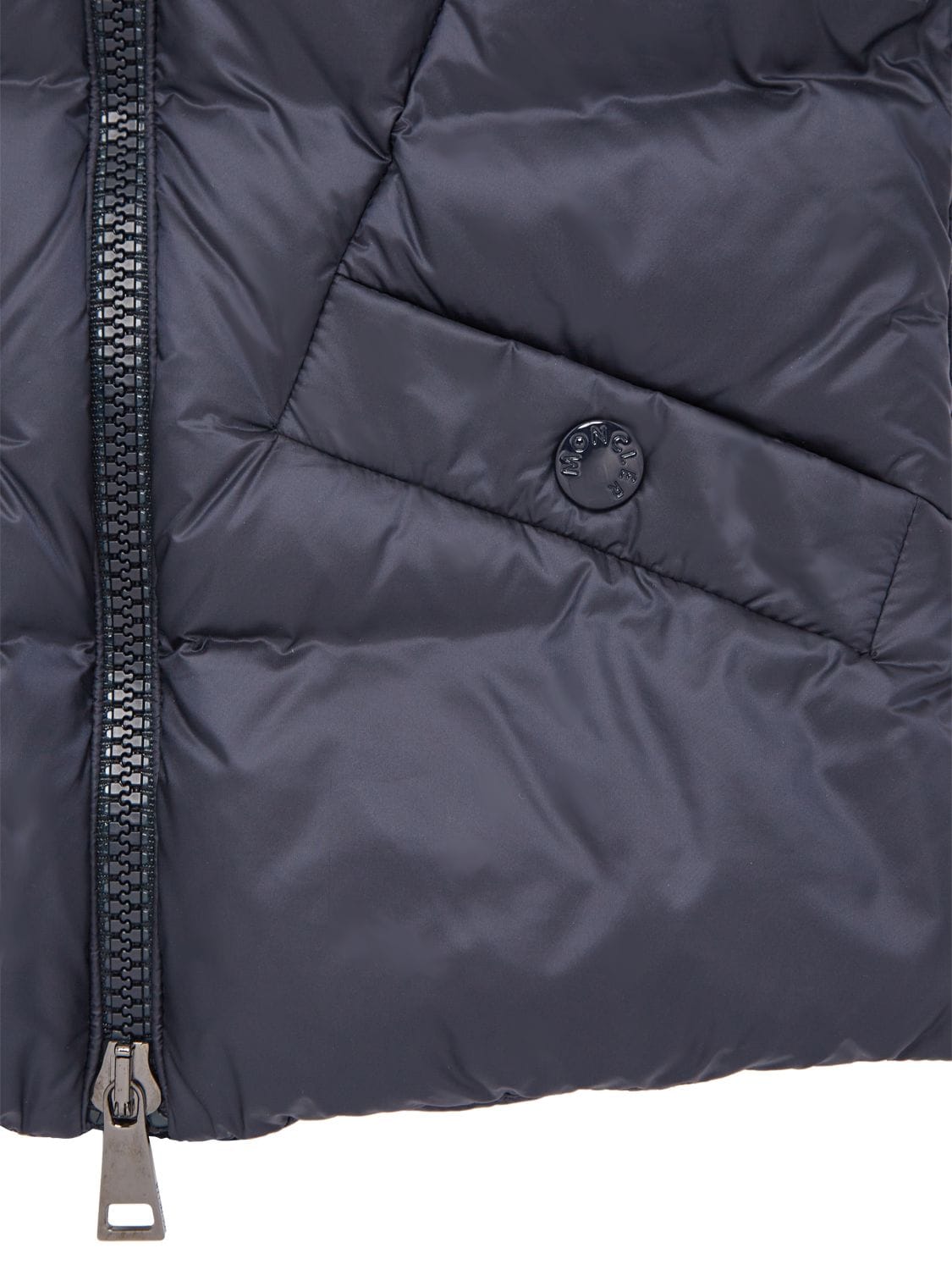 Shop Moncler Extrafine Wool Down Cardigan In Navy