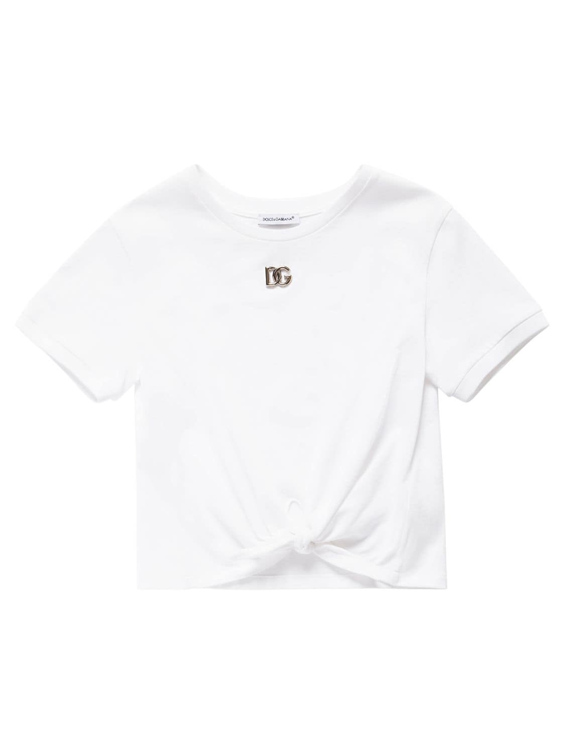 Image of Logo Cotton Jersey T-shirt W/bow