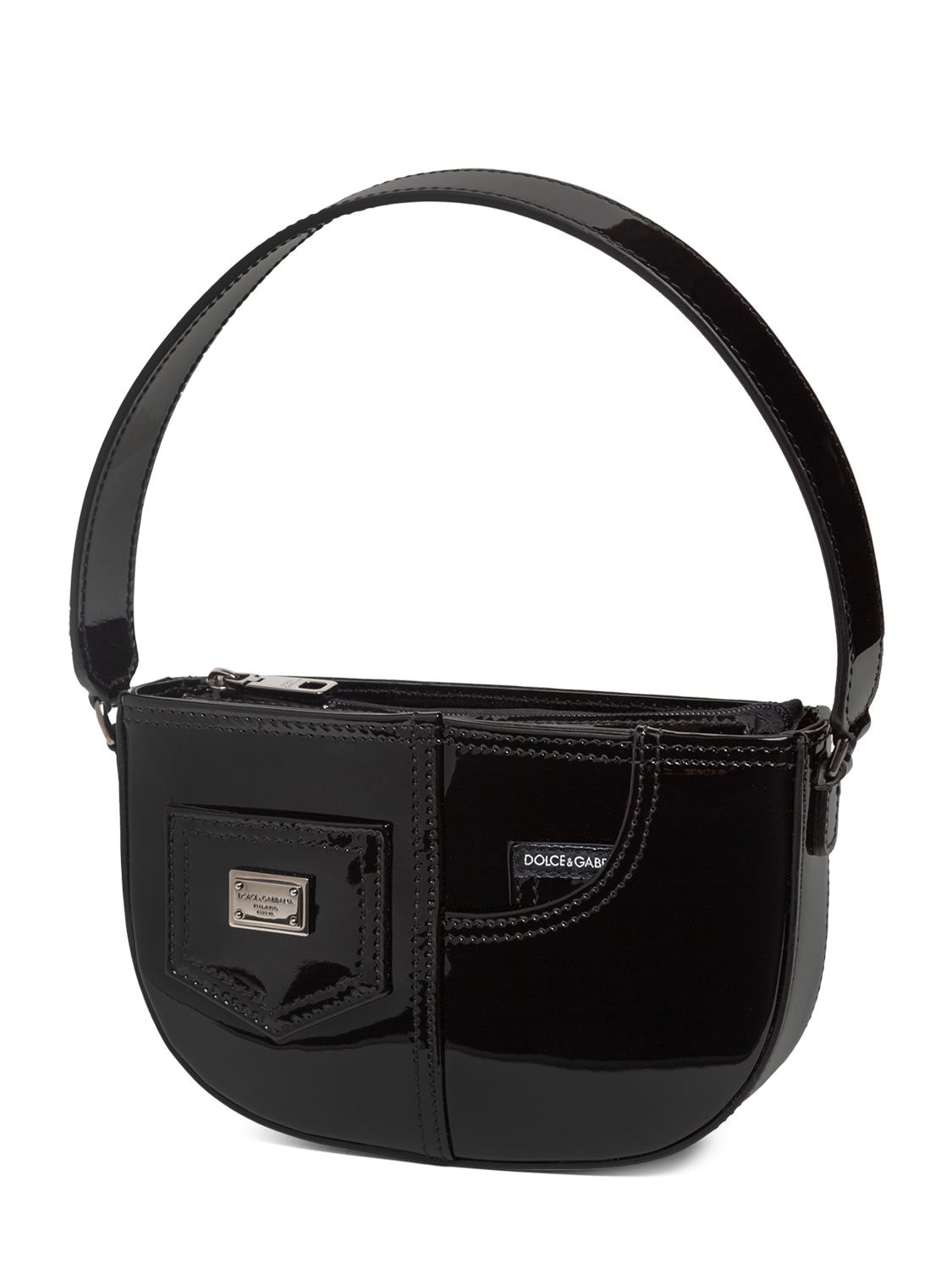Shop Dolce & Gabbana Patent Leather Shoulder Bag In Black