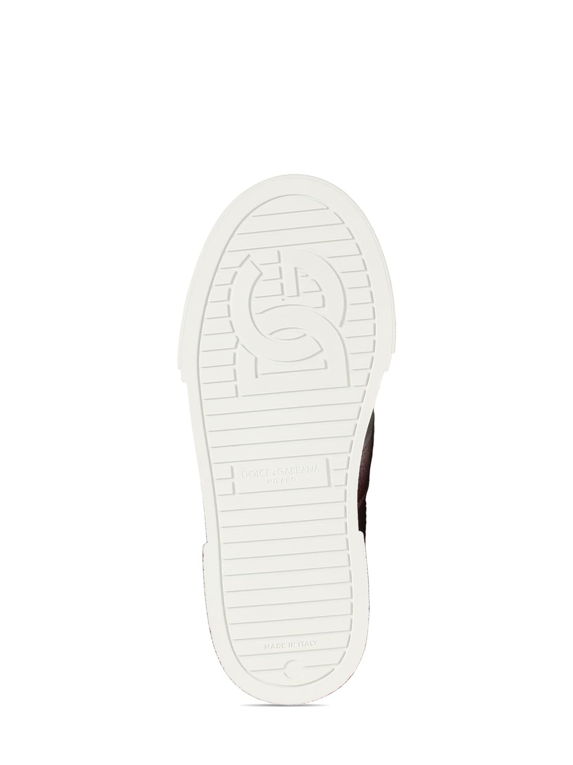 Shop Dolce & Gabbana Logo Print Leather Strap Sneakers In White,fuchsia