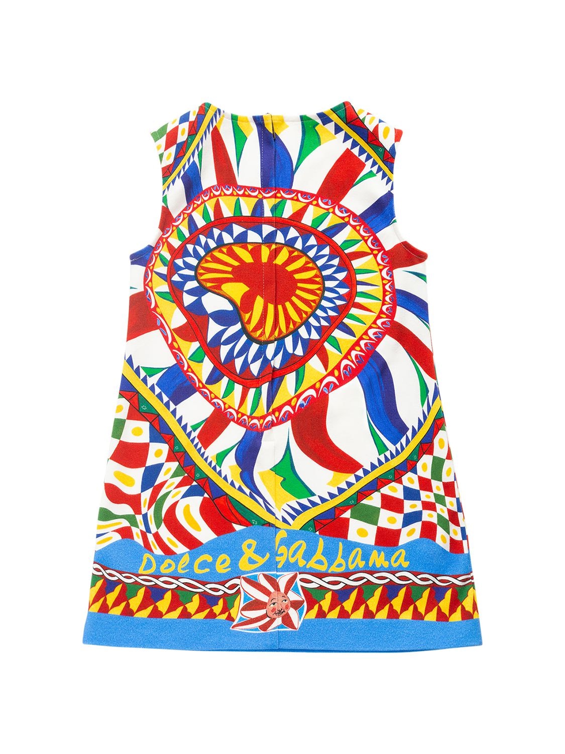 Shop Dolce & Gabbana Carretto Print Cotton Dress In Multicolor