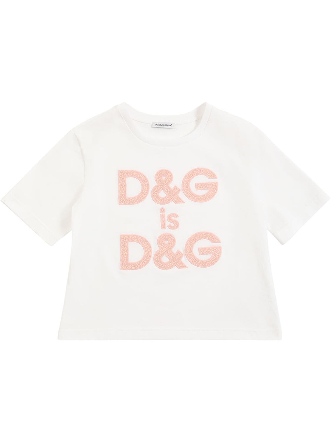 Dolce & Gabbana Kids' Logo Print Cotton Jersey T-shirt In White