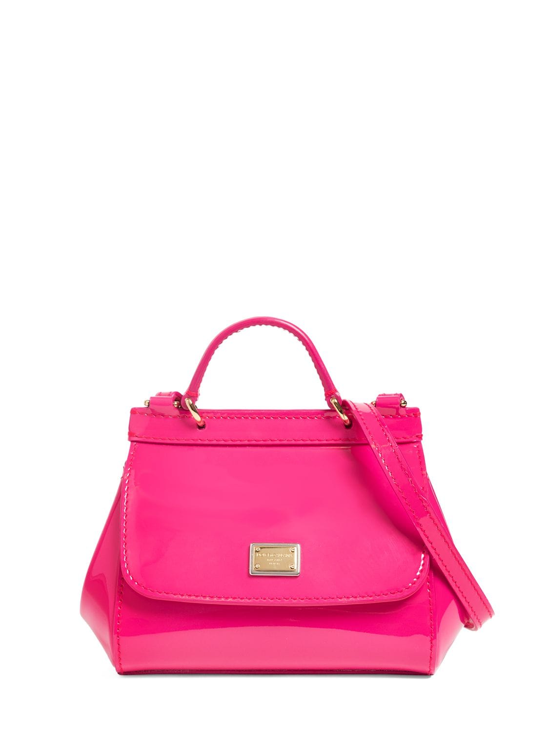 Dolce & Gabbana Kids Patent Leather Tote Bag - Pink