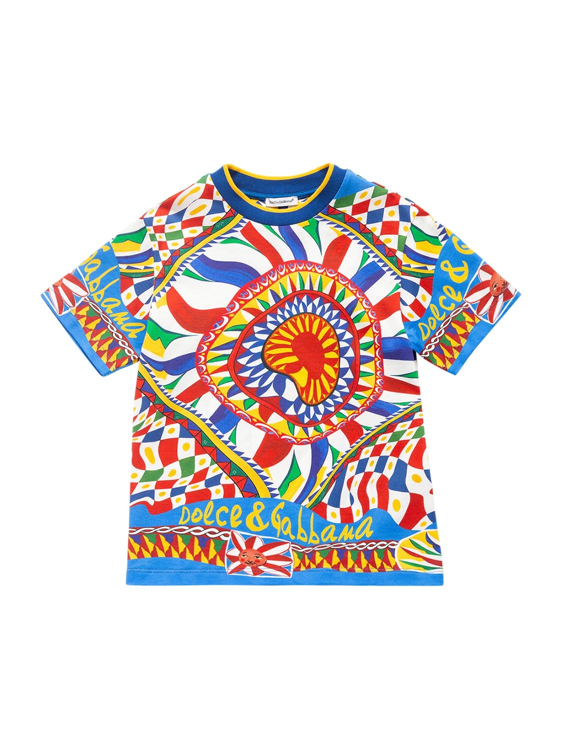 Carretto Print Cotton Jersey T-shirt – KIDS-GIRLS > CLOTHING > T-SHIRTS & TANKS