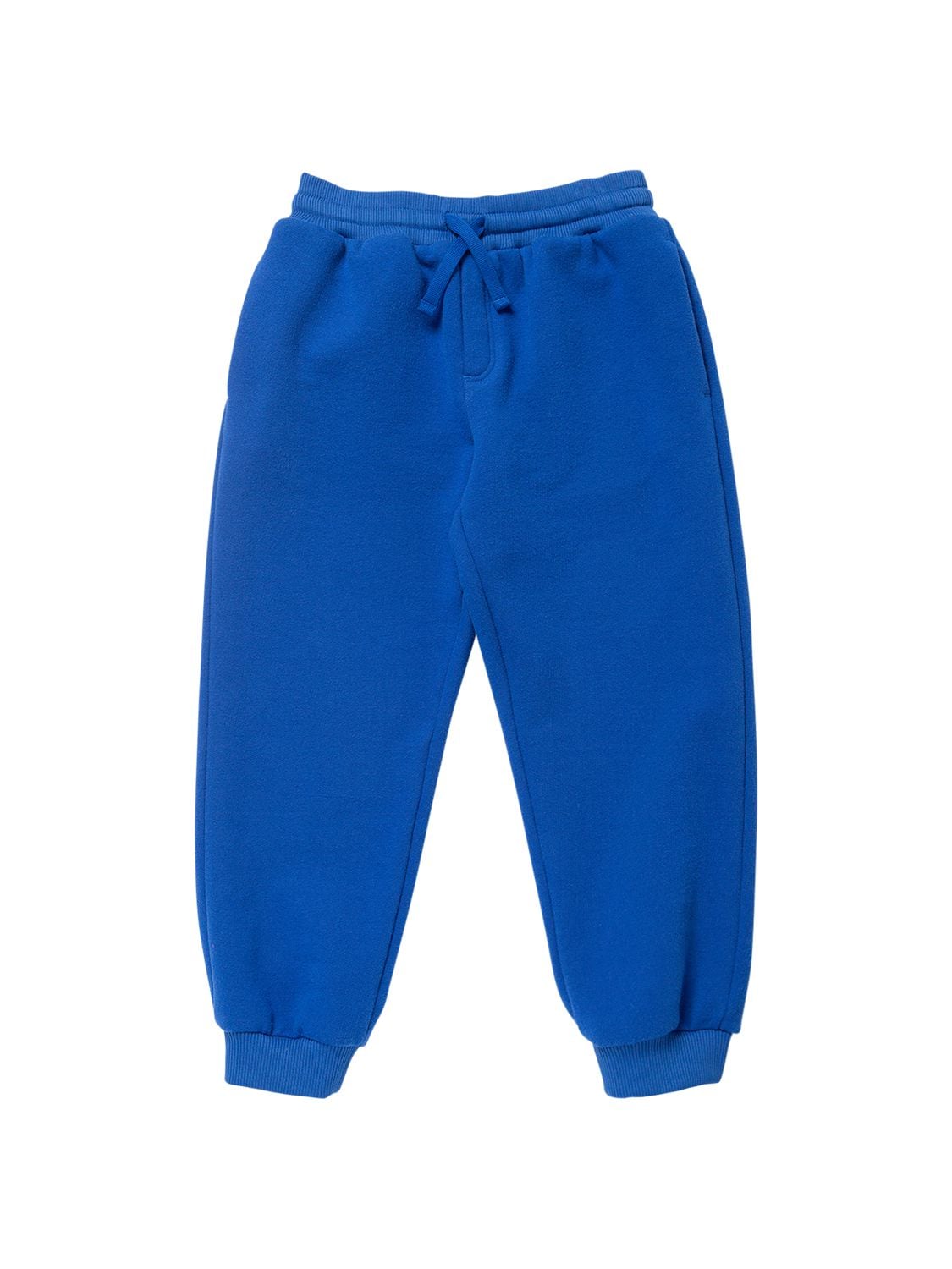 Dolce & Gabbana Kids' Cotton Sweatpants W/metal Logo In Blue