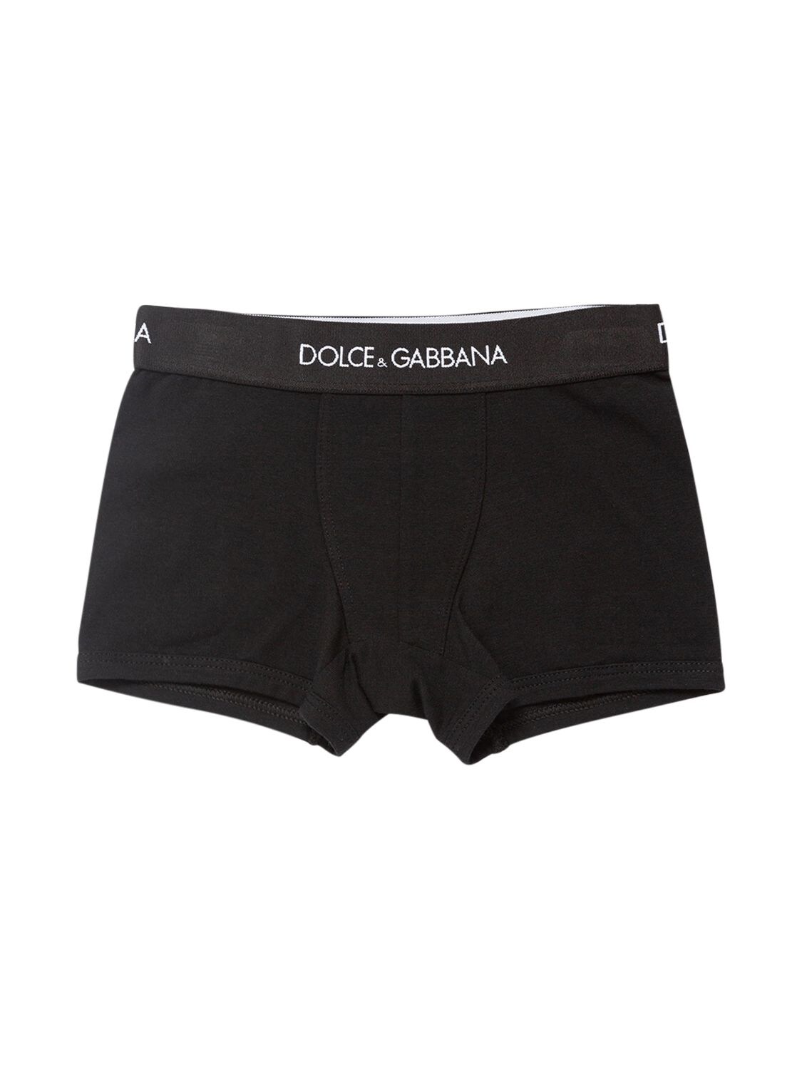 Shop Dolce & Gabbana Set Of 2 Cotton Logo Boxer Briefs In Black