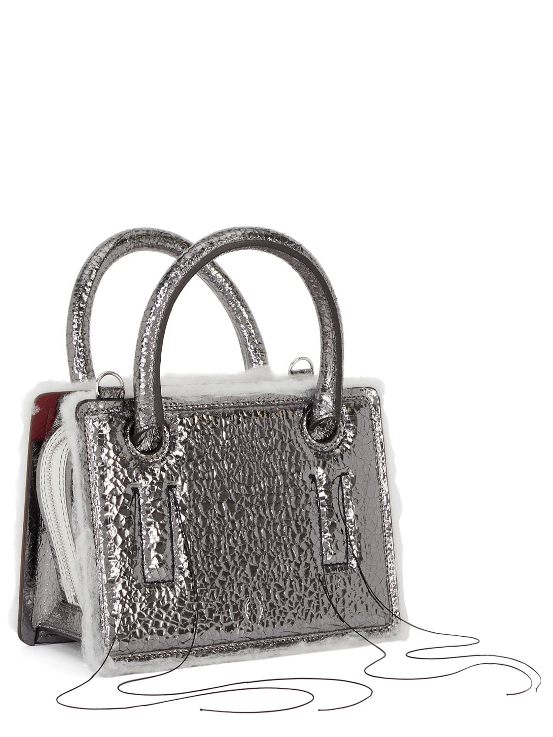 Shop Dentro Mini Otto Top Handle Bag In Cracked Silver