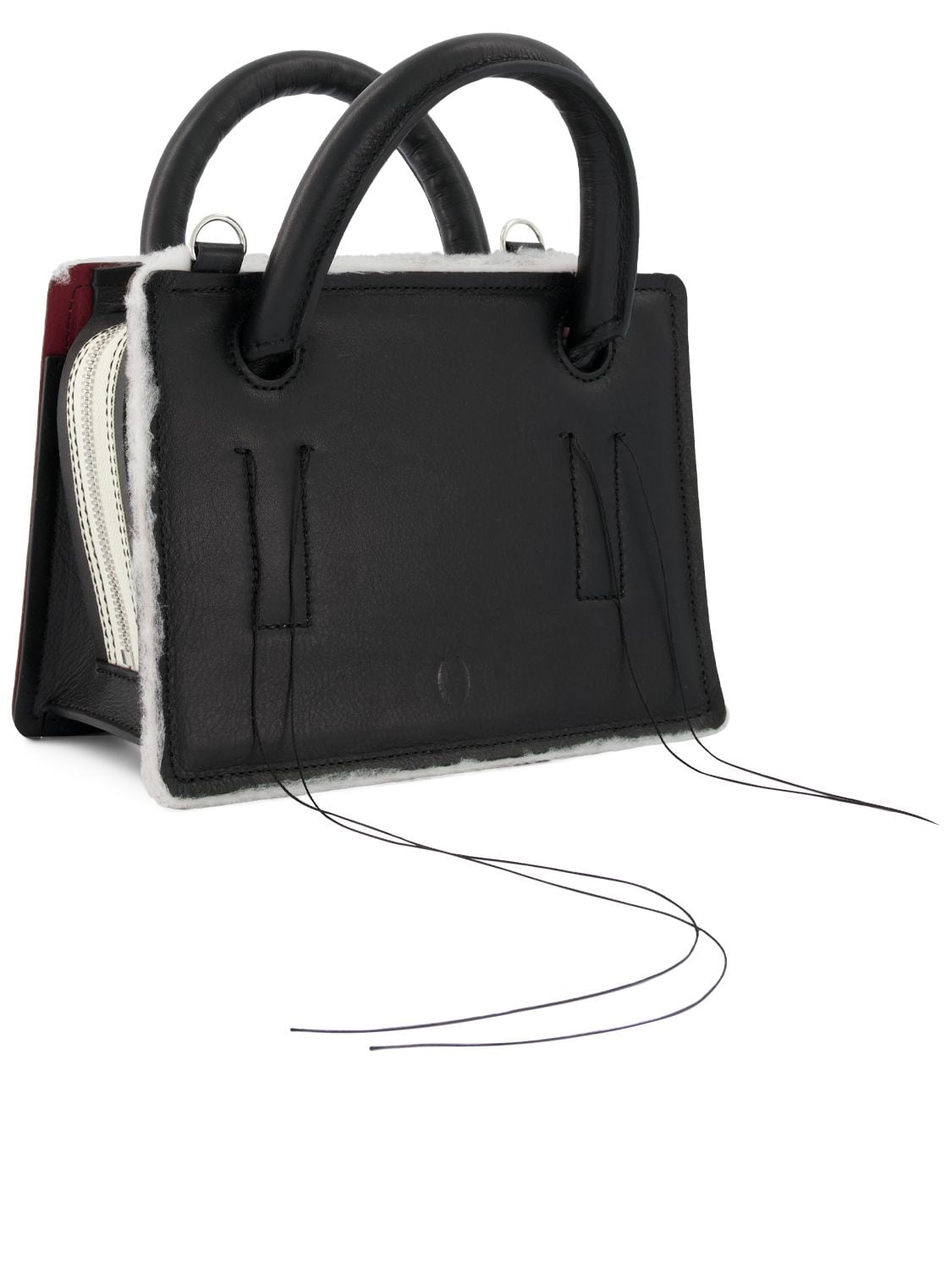 Shop Dentro Mini Otto Safe Leather Bag With Strap In Black