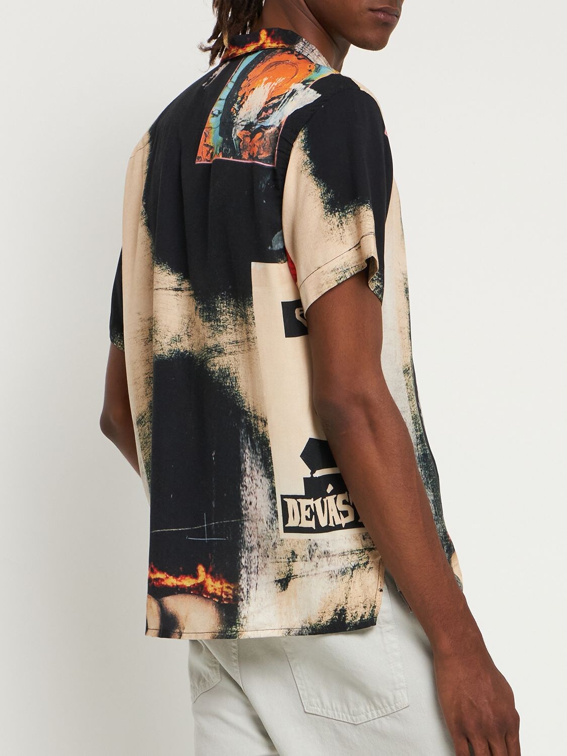 Shop Deva States Clamor Printed Rayon Blend S/s Shirt In Multicolor
