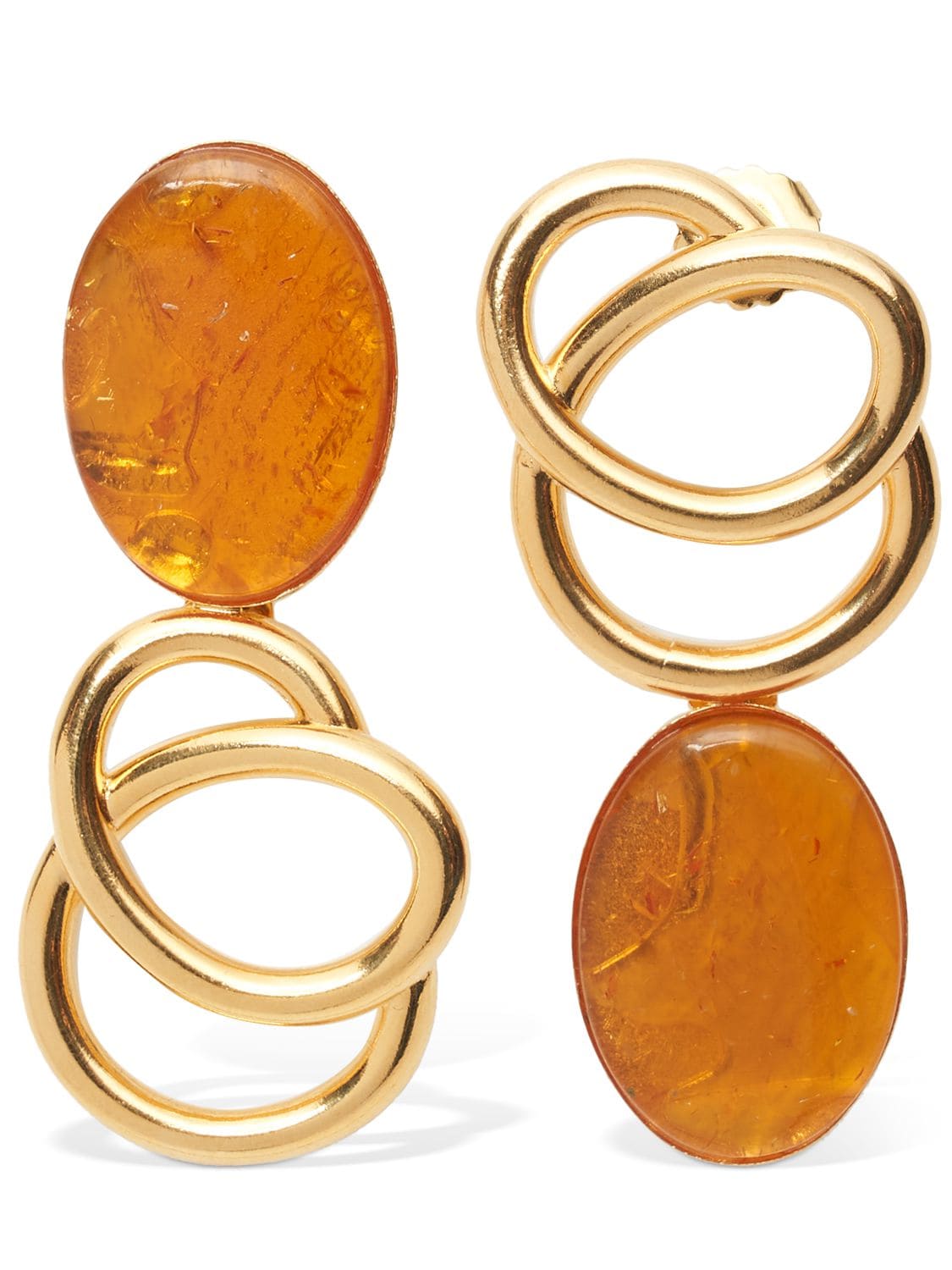 D'estree Sonia Icon Stone Earrings In Orange,gold