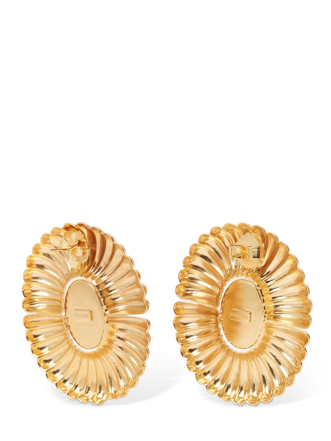 Shop D'estree Sonia Sun Stud Earrings In Orange,gold