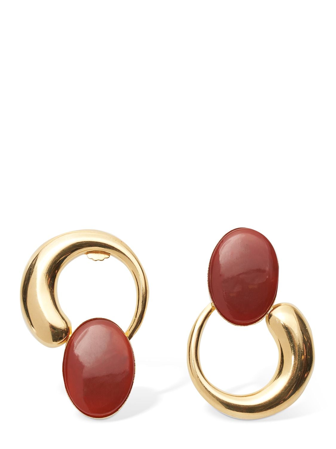 D'estree Sonia Moon Earrings In Red,gold