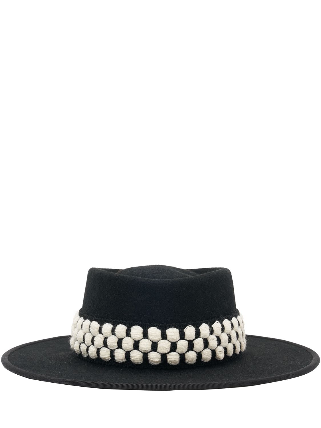 Shop D'estree Christopher Felt Brimmed Hat In Black,white