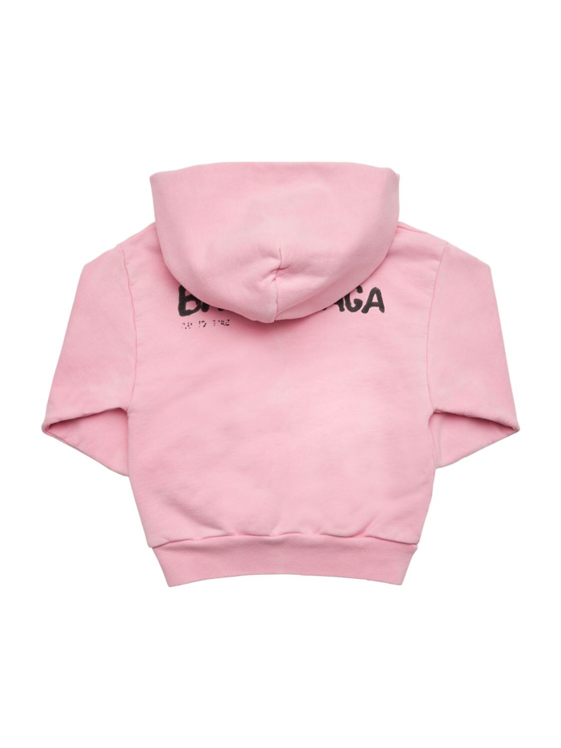 Shop Balenciaga Classic Cotton Jersey Hoodie In Faded Pink