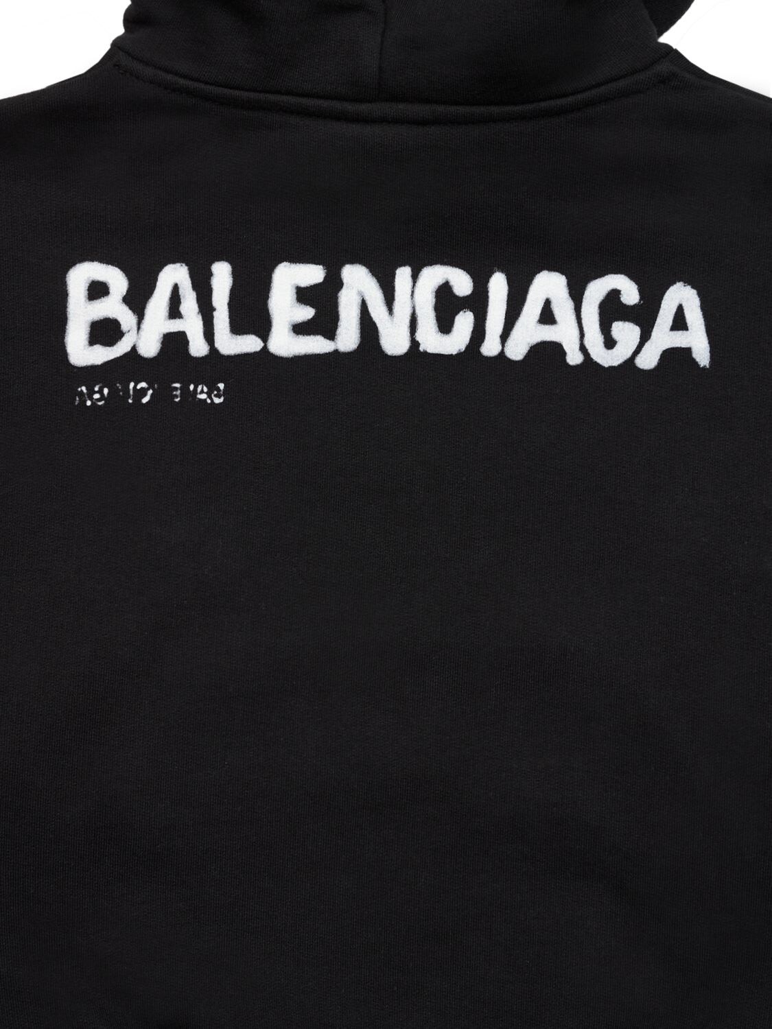 Shop Balenciaga Classic Cotton Jersey Hoodie In 블랙,화이트