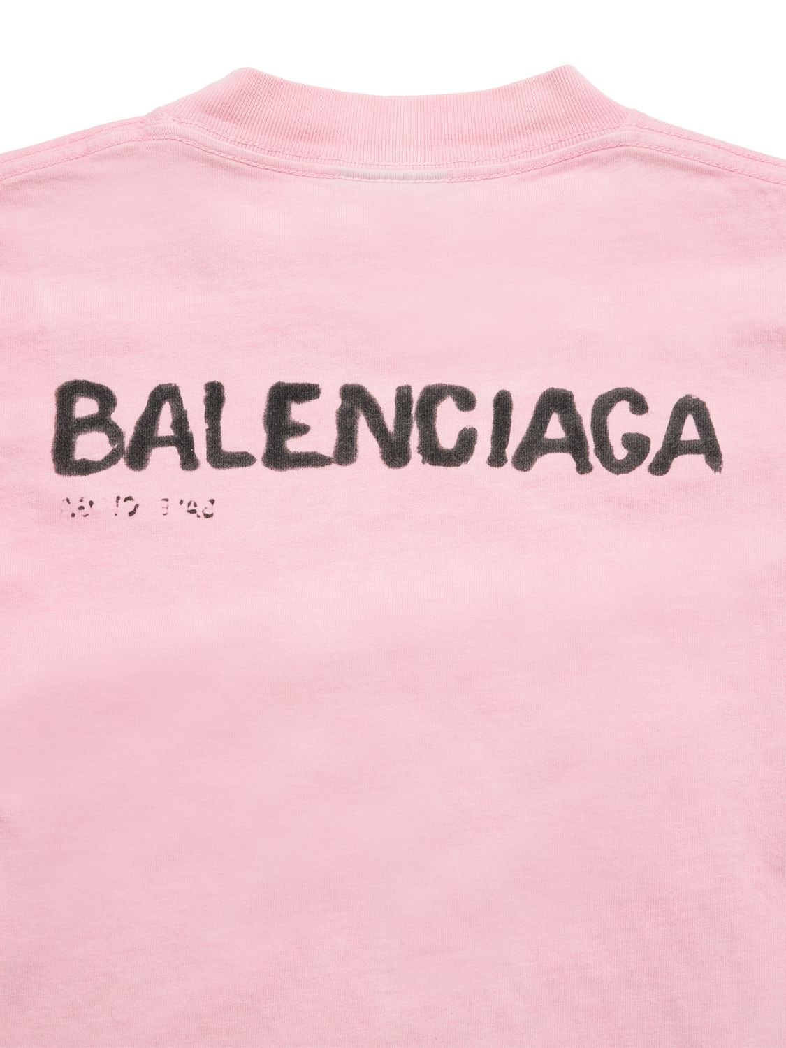 Shop Balenciaga Cotton Jersey S/s T-shirt In Faded Pink