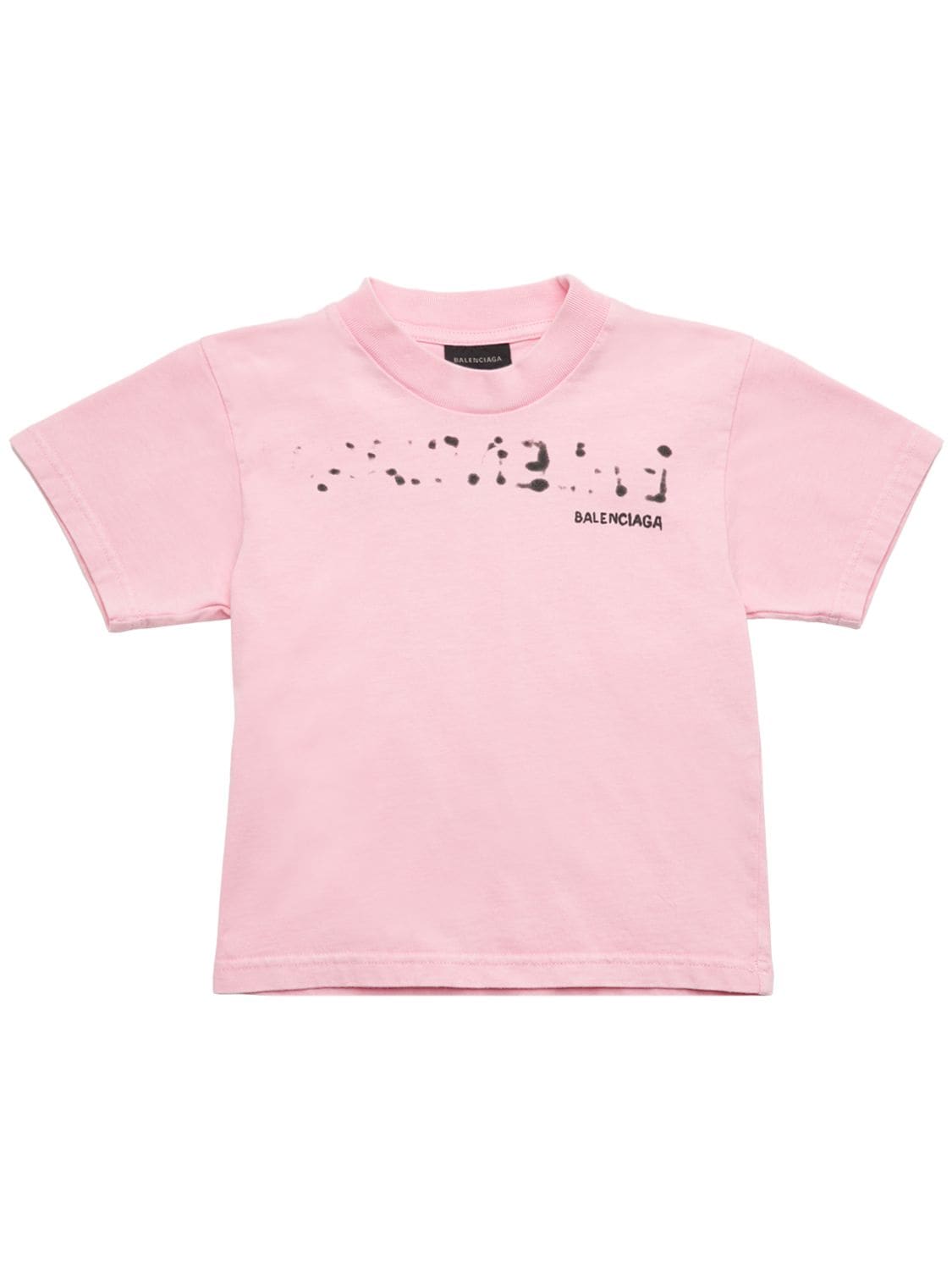Balenciaga Kids' Cotton Jersey S/s T-shirt In Faded Pink