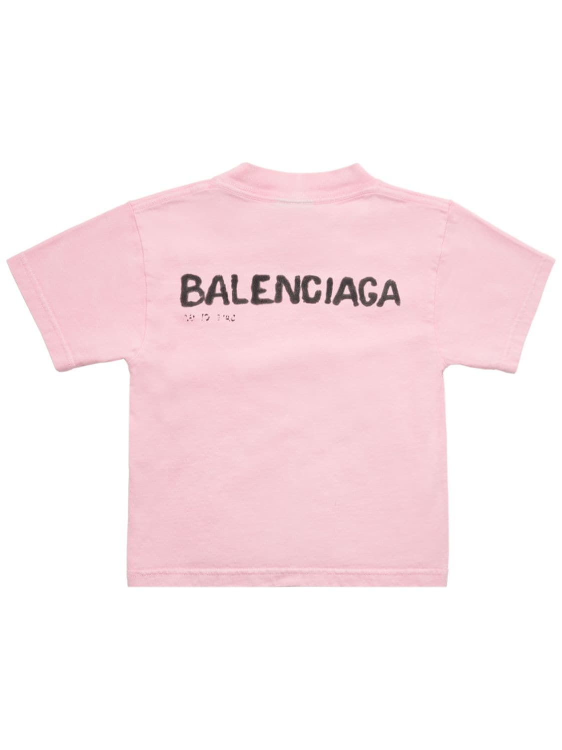 Shop Balenciaga Cotton Jersey S/s T-shirt In Faded Pink