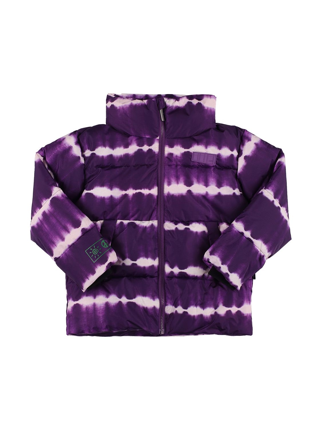 Shop Molo Tie Dye Recycled Nylon Puffer Ski Jacket In Purple,white