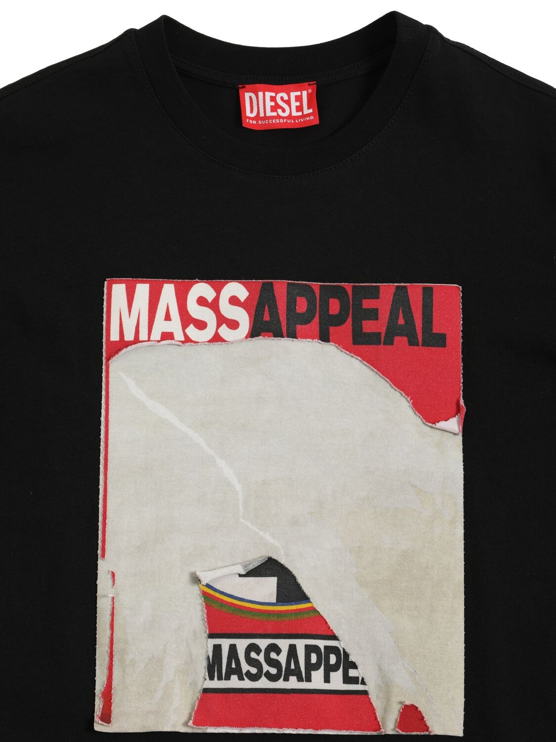 Shop Diesel Cotton Jersey T-shirt W/ Peel-off Patch In Black